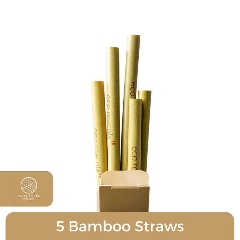 Eco Rascals Reusuable Bamboo Straws, 5pcs