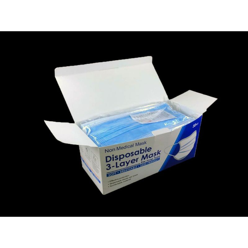 Masker 3 ply face protective mask earloop isi 50 pcs