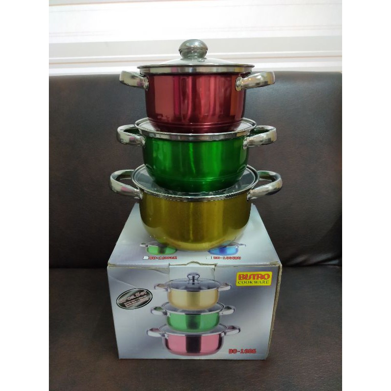 

panci set susun tiga 16/18/20.Bistro