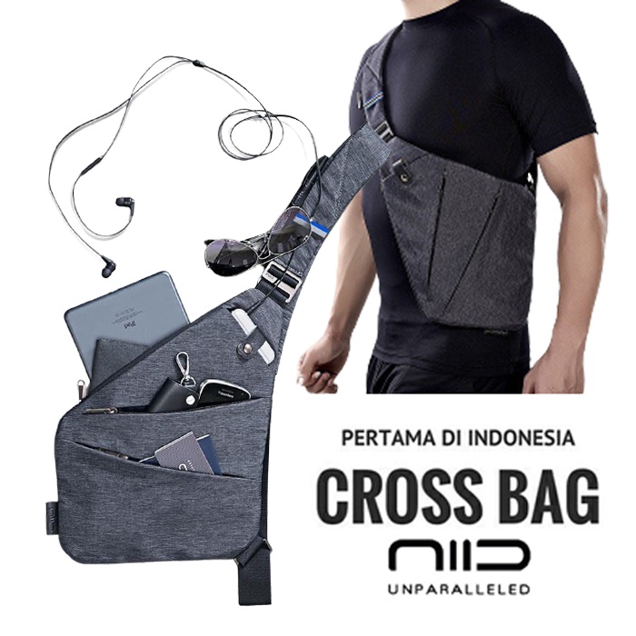 NIID Sling Shoulder Crossbody Chest Bag Slim Anti Theft Multipurpose Daypack - Tas Slempang