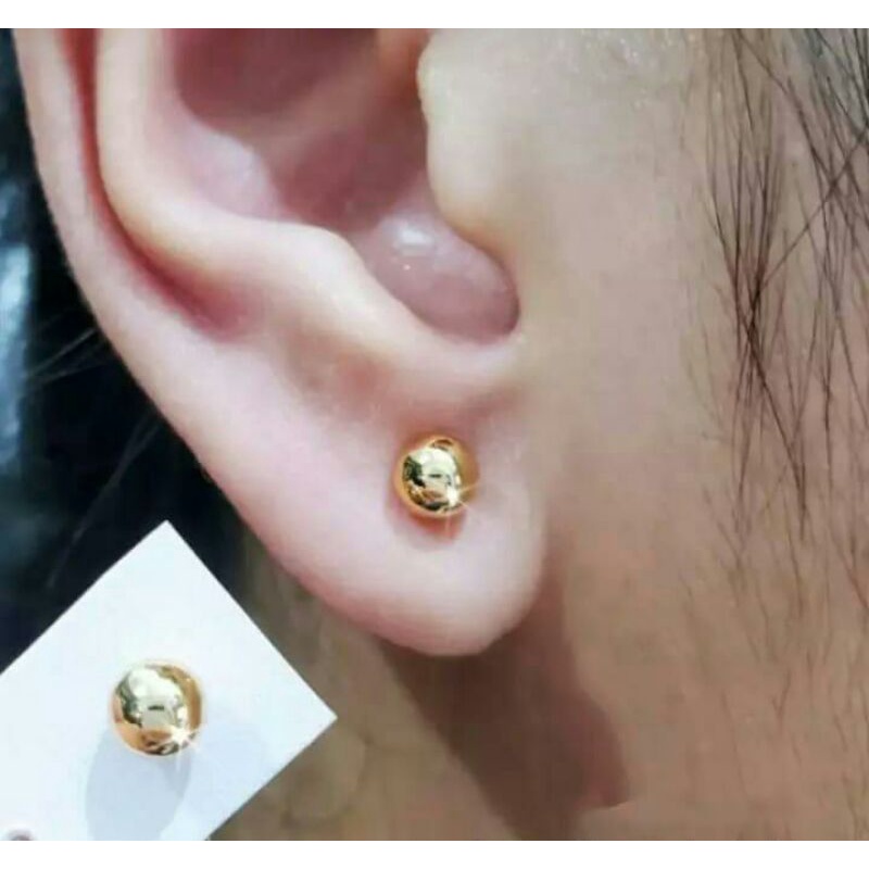 giwang gold / anting gold silver bulat