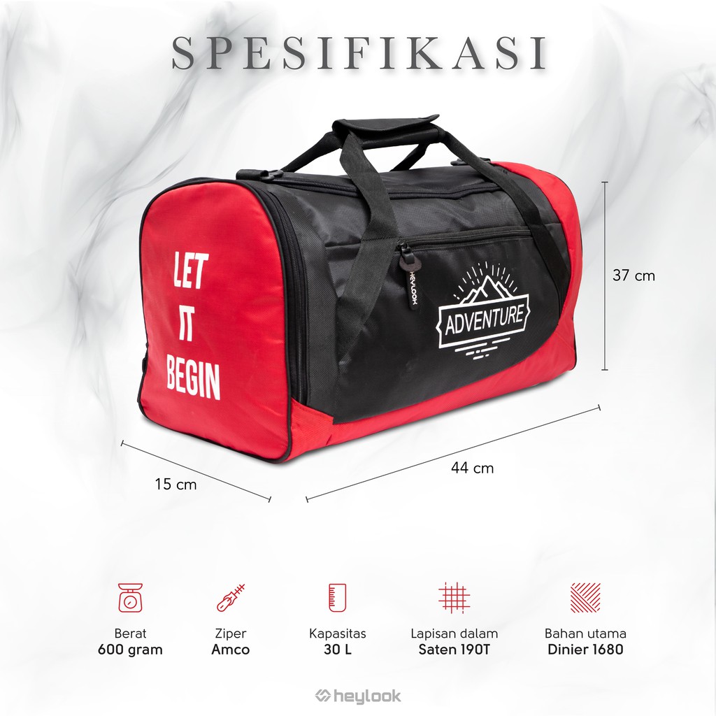 HEYLOOK Project - Travelbag Pria Travel Bag ADVENTURE Tas Gym Tas Fitness Tas Futsal Tas Pulang Kampung