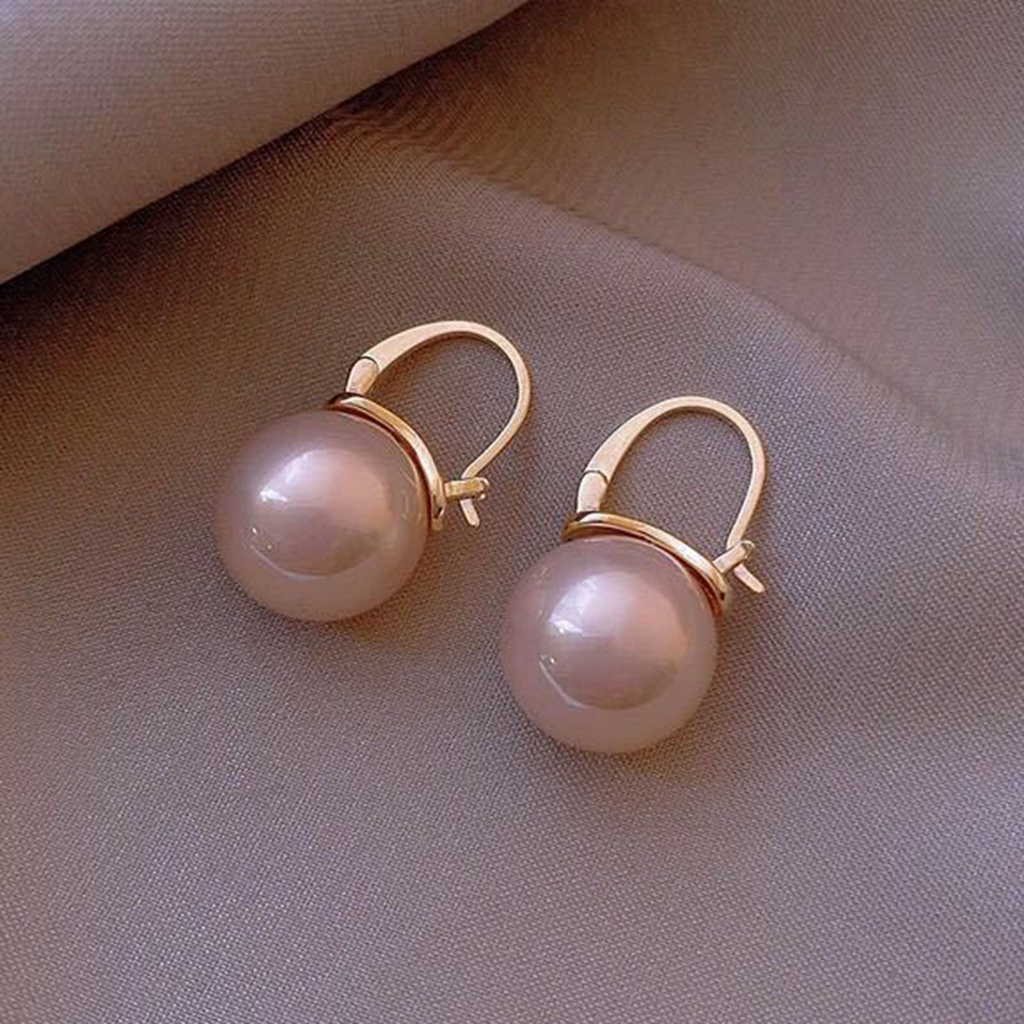 Hu Hu Hu Hu Hu Alat Bantu Pasang Kacamata♡ 1 Pasang Anting Juntai Bentuk Geometris Aksen Mutiara Imitasi Gaya Vintage Untuk Wanita