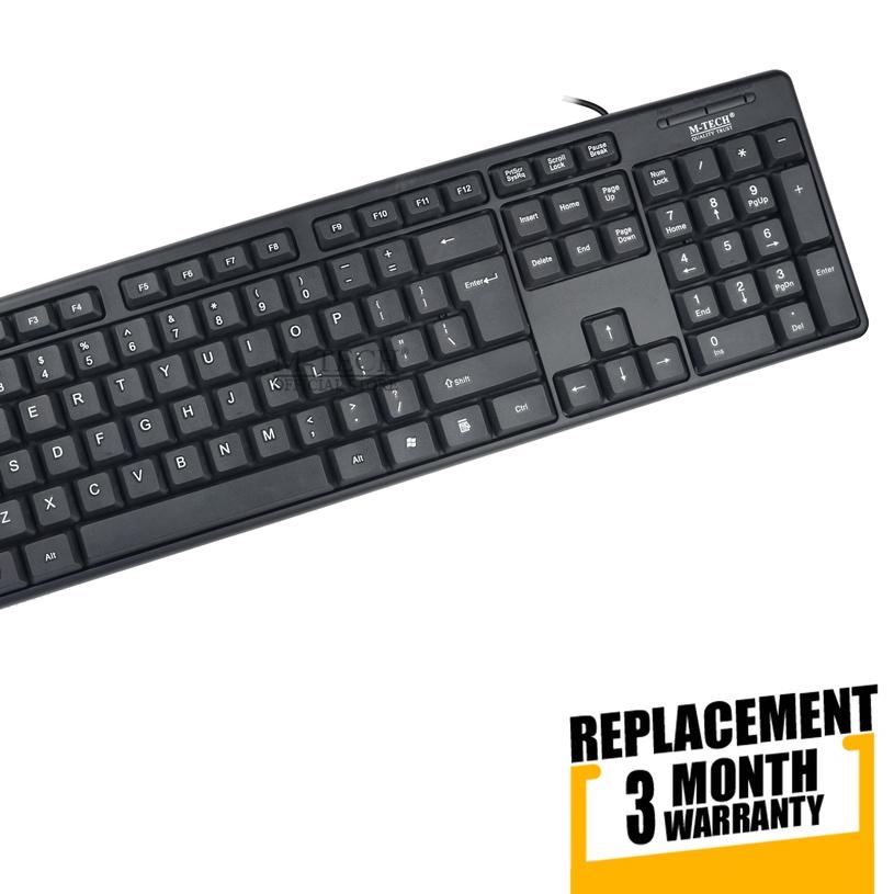 ★ Keyboard USB Standar M-Tech Original for PC Laptop Android - Hitam ℗