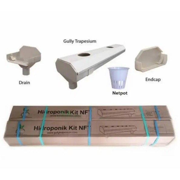 Gully Trapesium Hidroponik Kit NFT  30 Lubang
