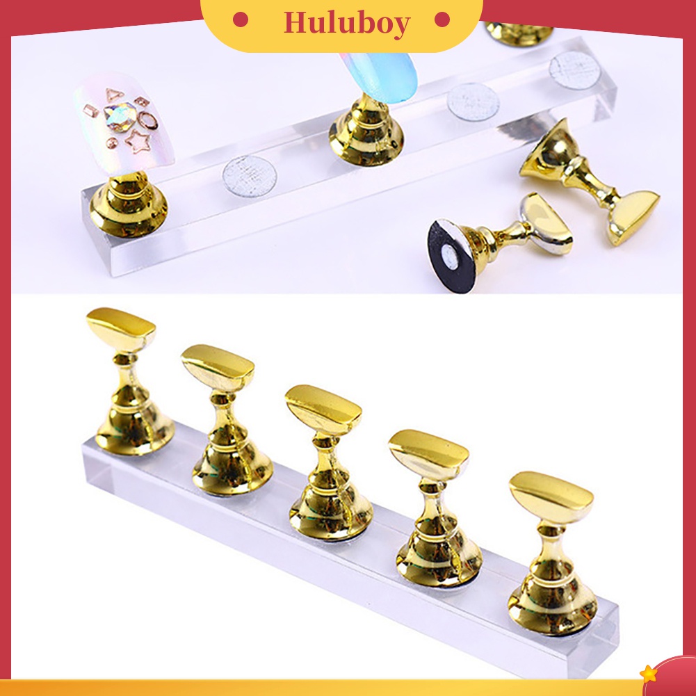 Huluboy Huluboy♡ 5pcs Stand Holder Magnetik Untuk Latihan Manicure Kutek UV Gel