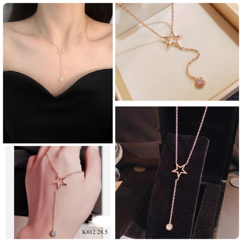 kalung juntai bintang/kalung titanium bintang/kalung bintang titanium impor anti karat