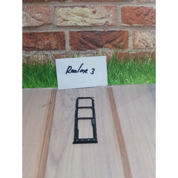 simtray slot tempat kartu sim card Hp realme 3 sparepart Ori copotan