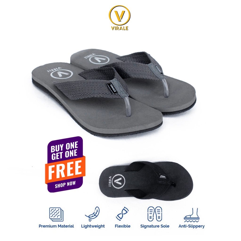 Sandal Jepit Pria Virale - Sandal Santai - Sandal Murah BELI 1 GRATIS 1 VL 201 AB