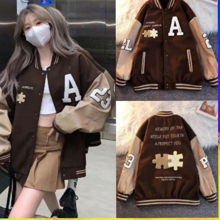 Model Baru.. [MURAH] Jaket Wanita A BASEBALL Jaket Hoodie Wanita Sweater Oversize Baju Wanita Switer