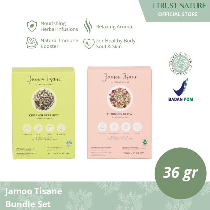 

Jual I Trust Nature Jamoo Tisane Morning Glow & Kemangi Serenity Bundle Set Teh
