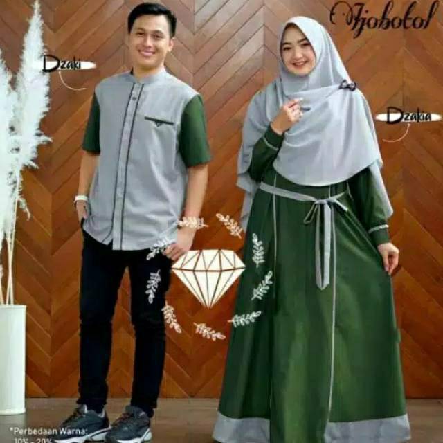 GAMIS COUPLE  ZUKARIA MOSCREPE FREE HIJAB