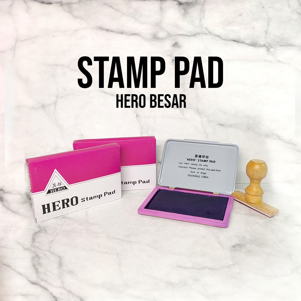 

Stamp pad / Bak stempel BESAR+tinta / Stamp pad+tinta / bantalan stempel Hero BESAR no 2