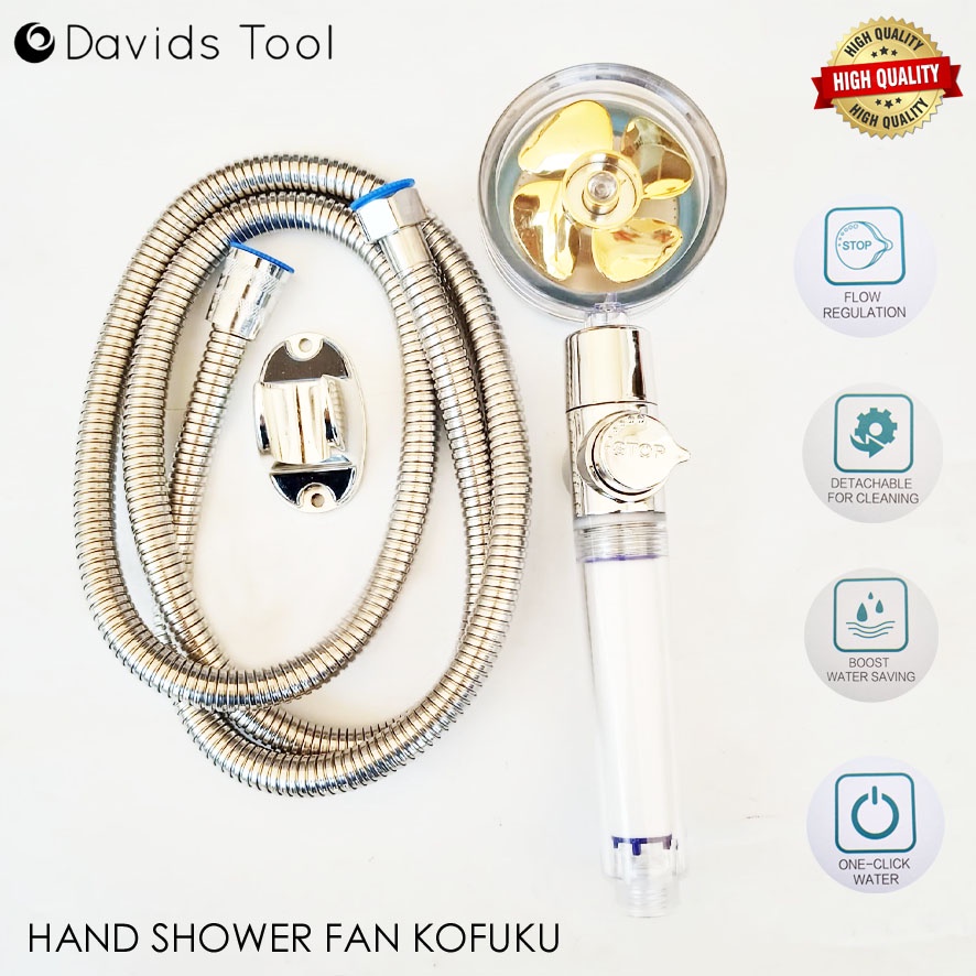 Turbo Fan Kepala Shower Head Sower Mandi Set Kofuku