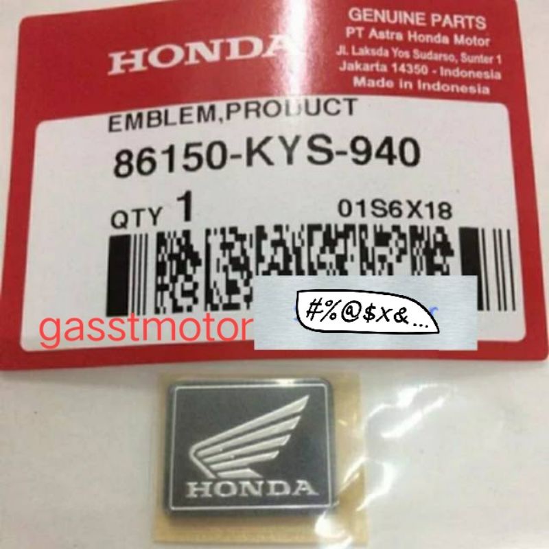 EMBLIM LOGO HONDA D ATAS SEPIDOMETER,BEAT ECO SUPRA X125,BEAT ,VARIO,HELM'IN,SCUPY