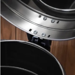 Tempat Sampah 12 Ltr Pedal Stainless Fingerprint Slow Close / Tempat Sampah Injak Stainless Steel, Trash Bin Kawat Bulat Hitam TEMPAT SAMPAH PEDAL STAINLESS MURAH / Dust Bin Pedal 12 Liter Trash Bin