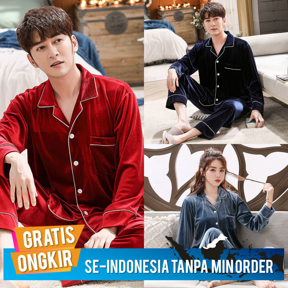 Baju Tidur Wanita Terbaru 2020 Gold Velvet Pajamas Fashion Kasual