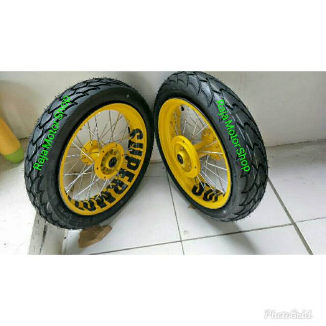 Velg SuperMoto set plus ban & piringan Honda KLX 150L D-Tracker ring 14 x 250/300