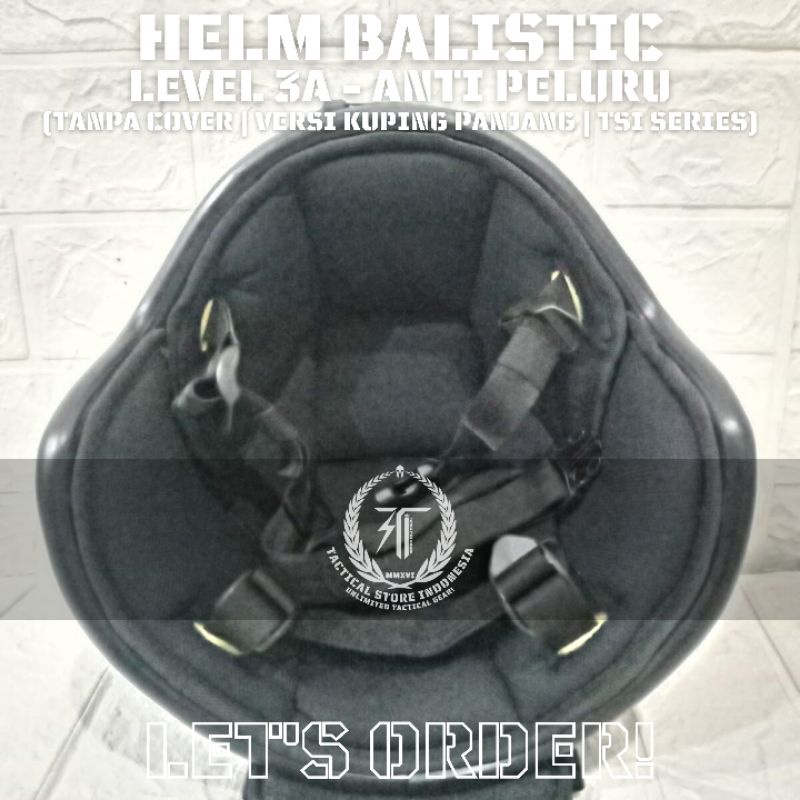 EXCLUSIVE TSI - Helm Balistic ASLI Level 3 A - Kuping Panjang Tanpa Cover - Helm Tactical Baja Balistic