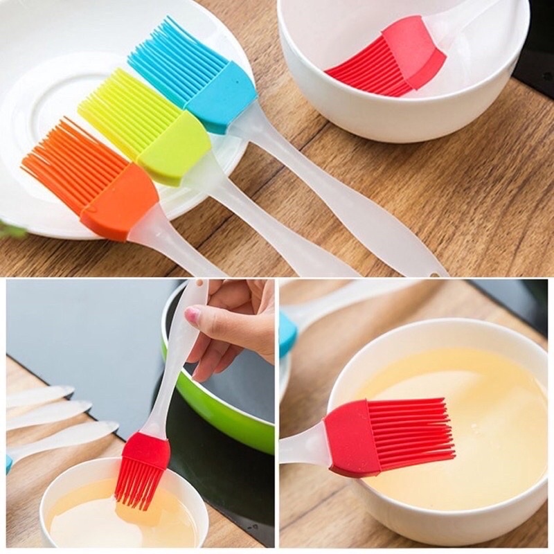 (SUN) KUAS KUE / MENTEGA SILIKON OLES TAHAN PANAS SILICONE BRUSH / KUAS BBQ DAPUR FOOD GRADE