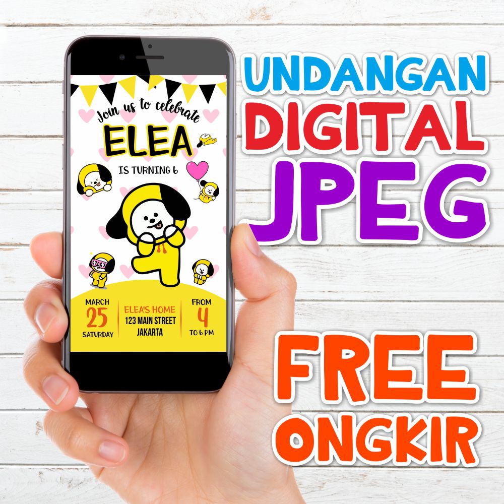 Undangan Ulang Tahun Digital - BT21 Chimmy  - e invitation
