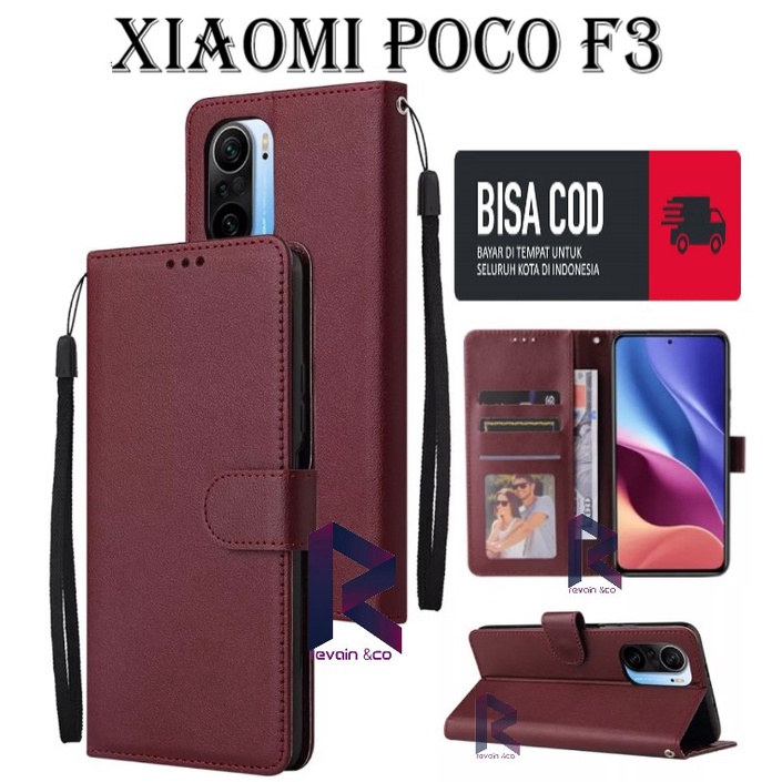 CASING XIAOMI POCO F3 FLIP WALLET LEATHER KULIT PREMIUM SARUNG BUKA TUTUP FLIP CASE XIAOMI POCO F3