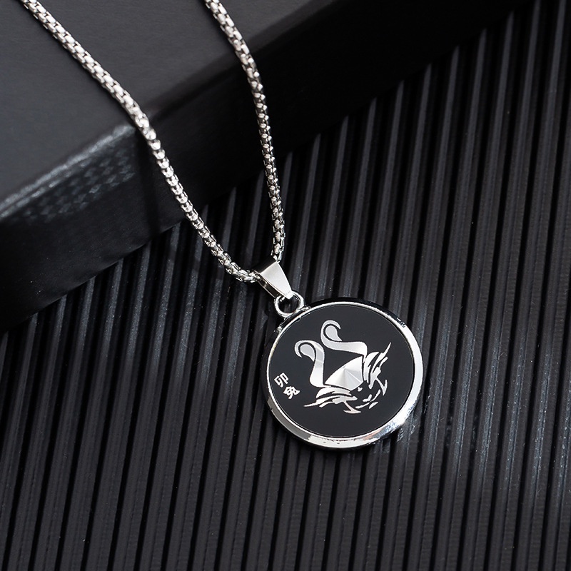 XiaoboACC 12 Chinese Zodiac Stainless Steel Pendant Necklace - 60CM