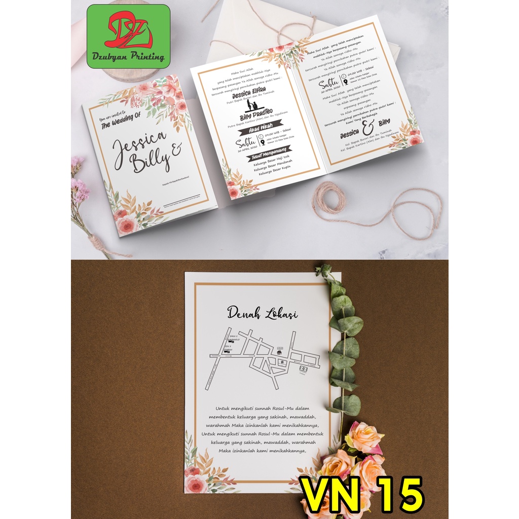 UNDANGAN PERNIKAHAN  VINTAGE  (foto)  Tanpa Minimal Order*  elegan, Murah, Proses  satu hari jadi, Tebal, Banyak Gratisnya-15