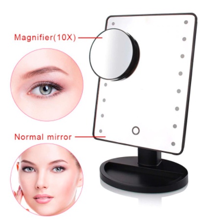 Biutte.co Cermin Makeup Mirror 22 LED Light Cermin Rias Lampu Kaca Makeup Mirror 22 LED Light Make Up wajah Lighting Cermin Kecil Cermin Aesthetic Cermin Mini Cermin Lampu Cermin Untuk Ruang Make Up Cermin Untuk Kamar - A3106