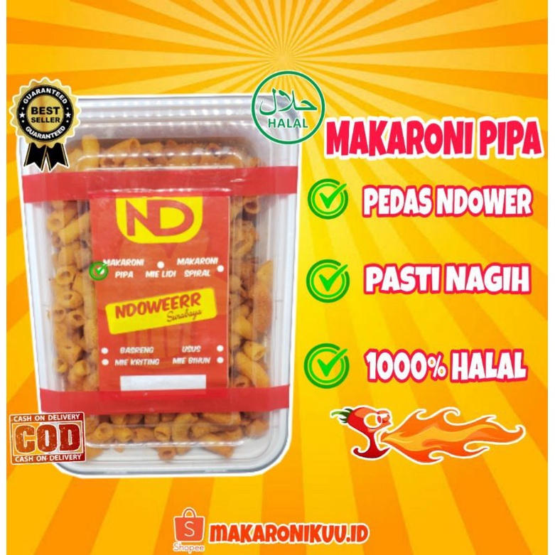 

Camilan Makaroni Pipa Pedas Ndower Kemasan Box 250g,Cemilan Makroni Macaroni Pedas Gurih Asin Murah