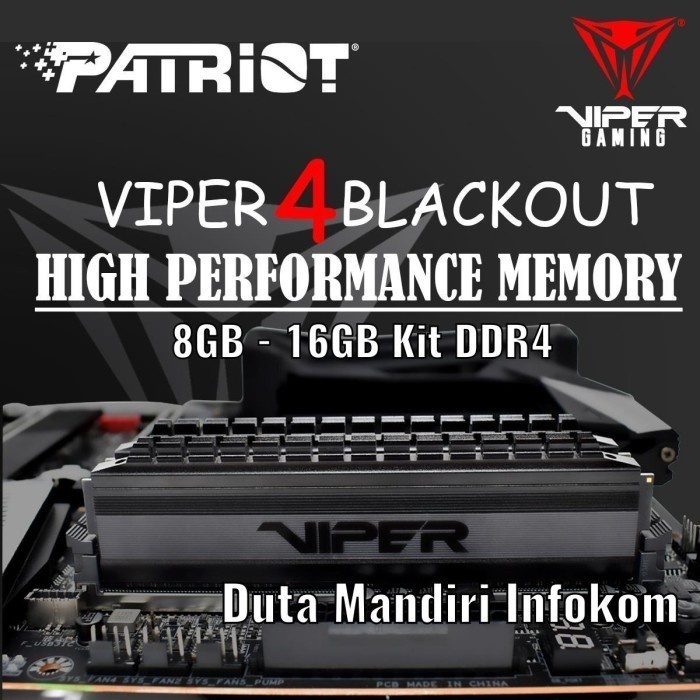 Patriot Viper 4 Blackout DDR4 64GB (2x32GB) 3600Mhz CL18 PVB464G360C8K