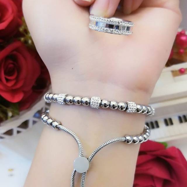 Titanium gelang dan cincin 2719d