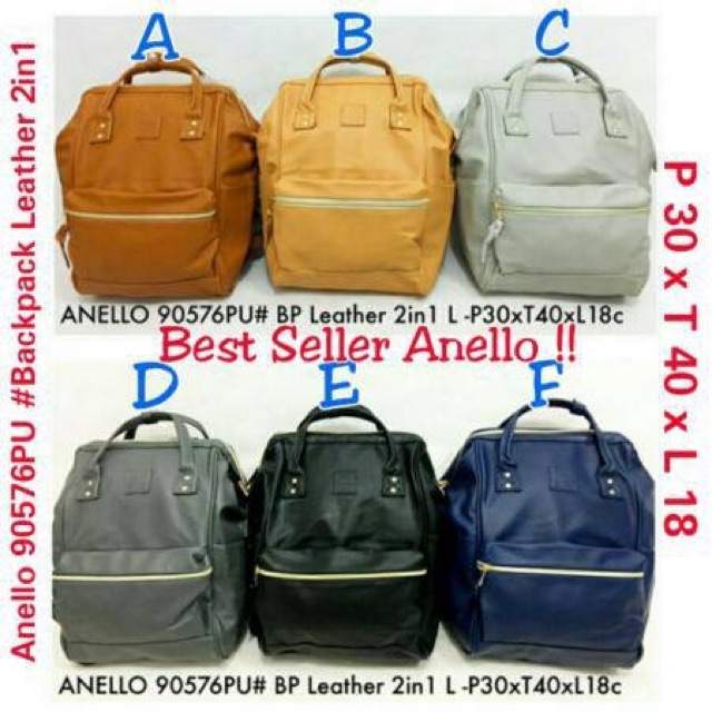 Tas backpack anello 90576PU leather