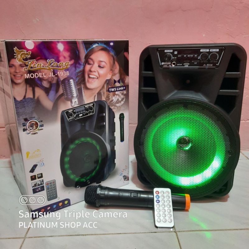 Speaker Bluetooth 8 Inchi Jl1938 Bonus Mic Wireless/Salon Aktif Radio Fm/Speaker Aktif Portable 8inc