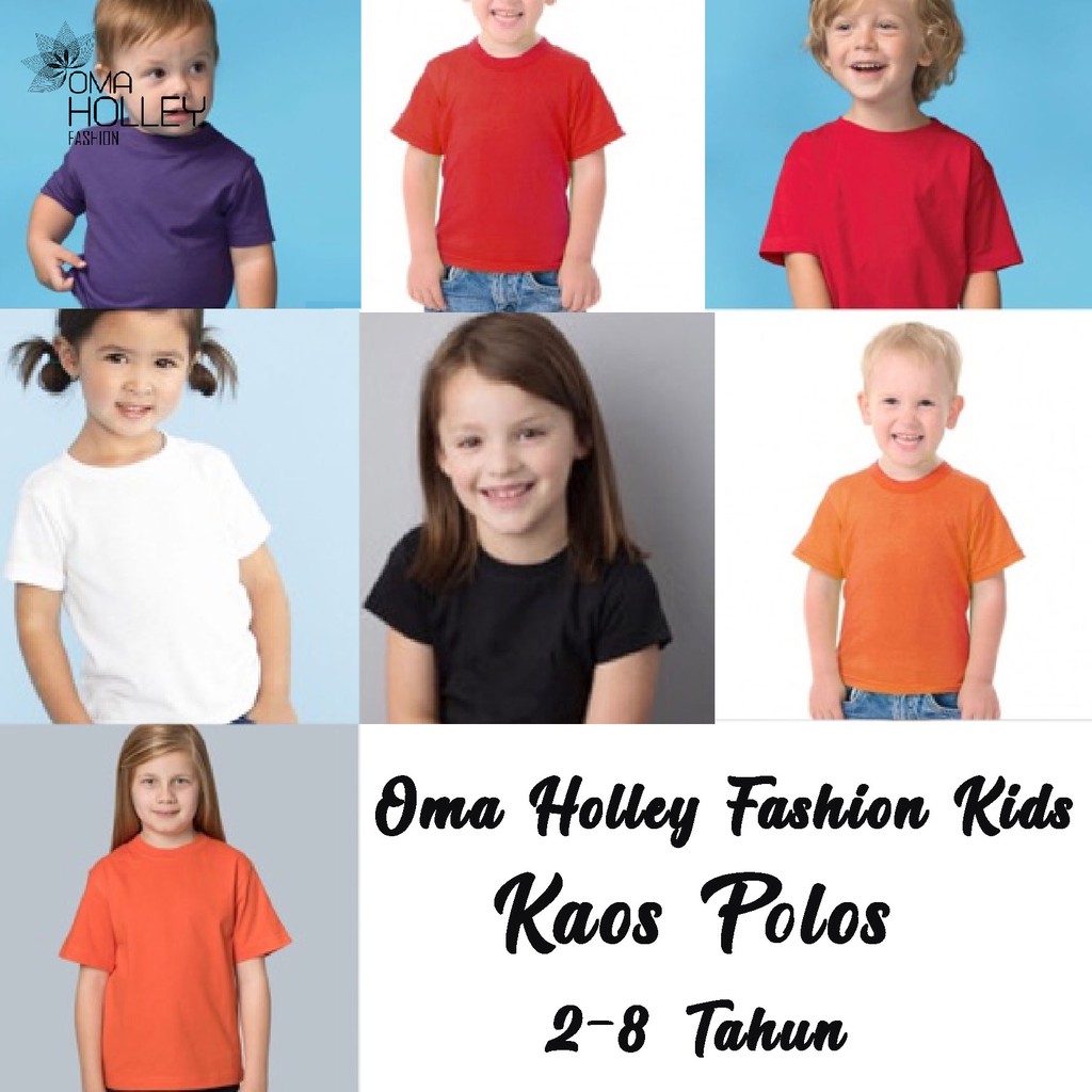 (COD) OH Fashion Kaos Polos Anak 2-8 Tahun Bahan Cotton #1029 / #1033