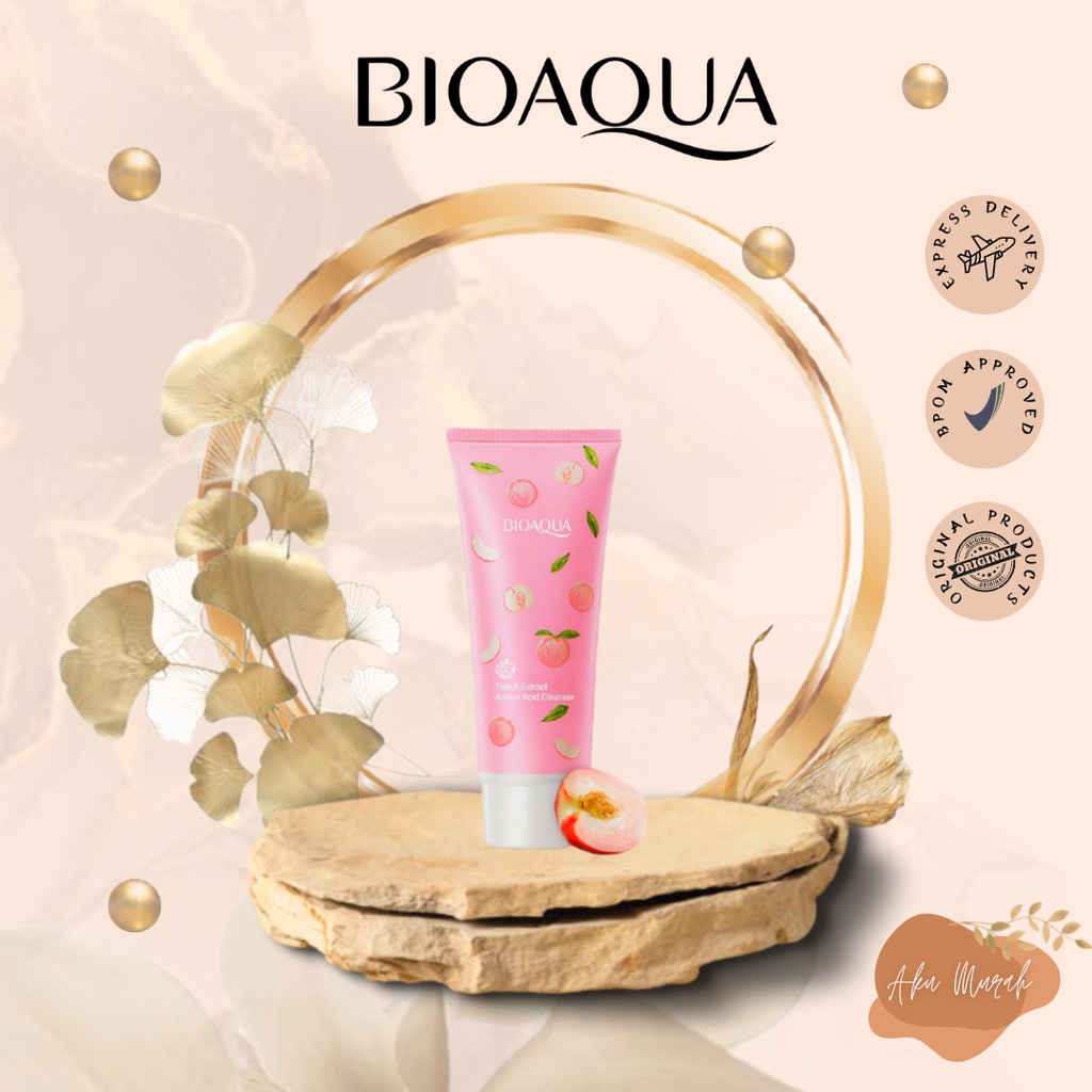 ✨ AKU MURAH ✨Bioaqua Peach Extract Amino Acid Cleanser 100gr