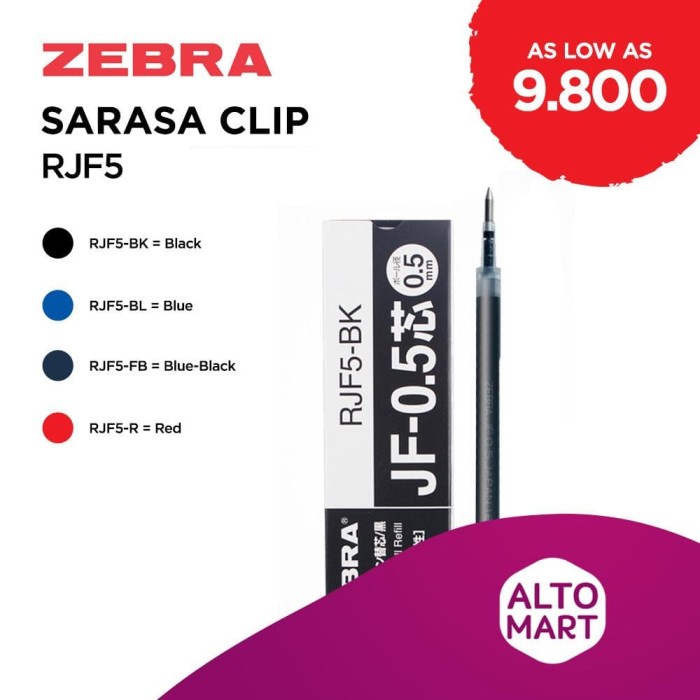 

MURAH ZEBRA SARASA CLIP RJF5 Gel Pen 0.5 mm Refill - Black