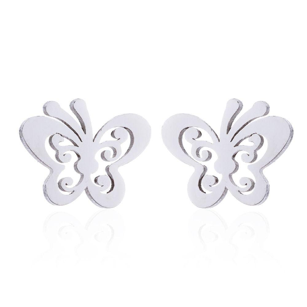 R-flower 1set Liontin Petir Choker Set Perhiasan Stainless Steel Butterfly Charms