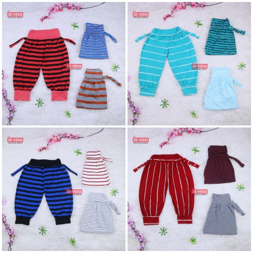 Aladin Salur uk 3-4 Tahun / Celana Panjang Anak Perempuan Murah Pants Motif Salur Lucu Grosir