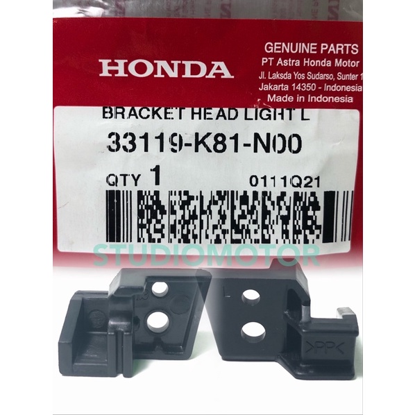 Bracket Breket Lampu Depan SEPASANG KANAN KIRI Dudukan Reflektor Bracket Head Light Beat FI ECO STREET ESP 2016-2019 K81 - BEAT STREET 33118K81N00 33119K81N00