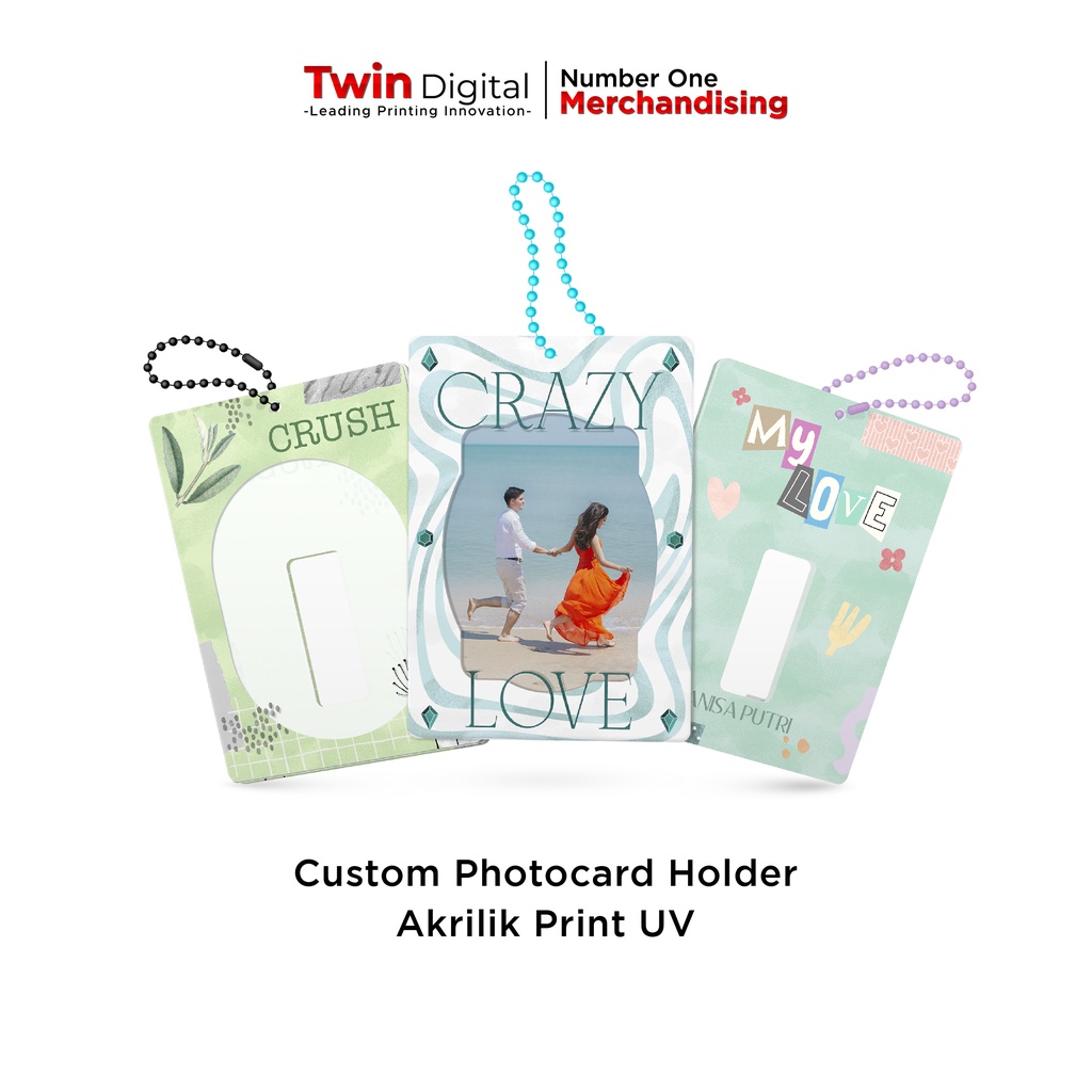 Twindigital Custom Design Photocard Holder Akrilik Print UV - Bingkai Foto Poca Frame Deco ID Card T