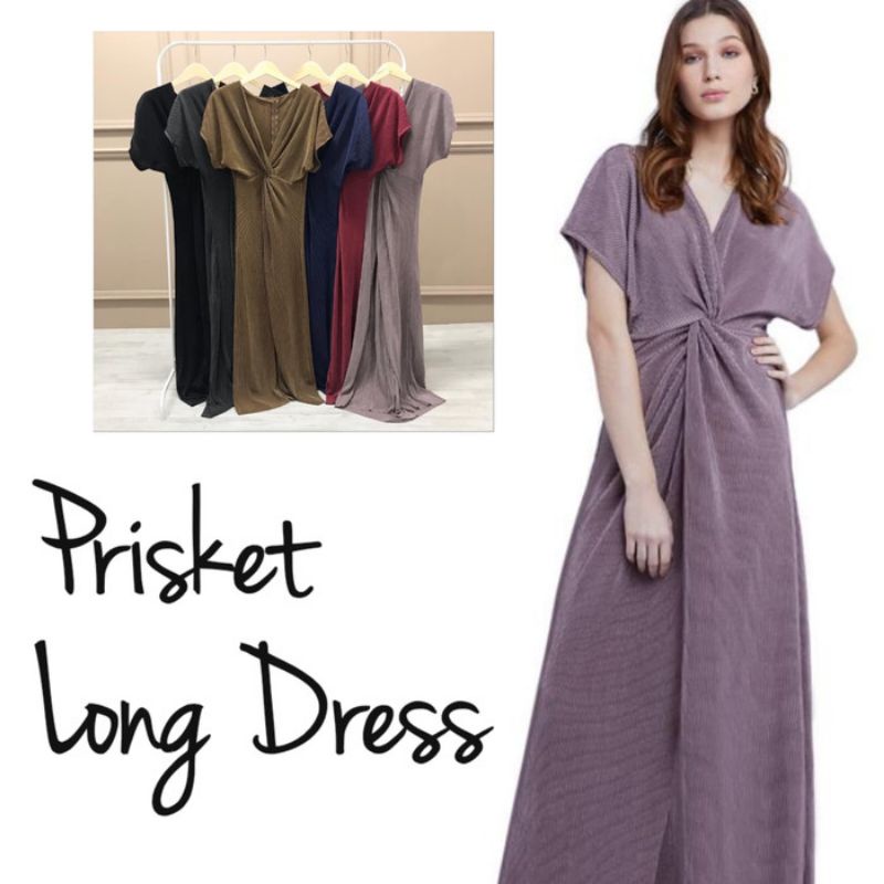 fashion wanita long plisket dress