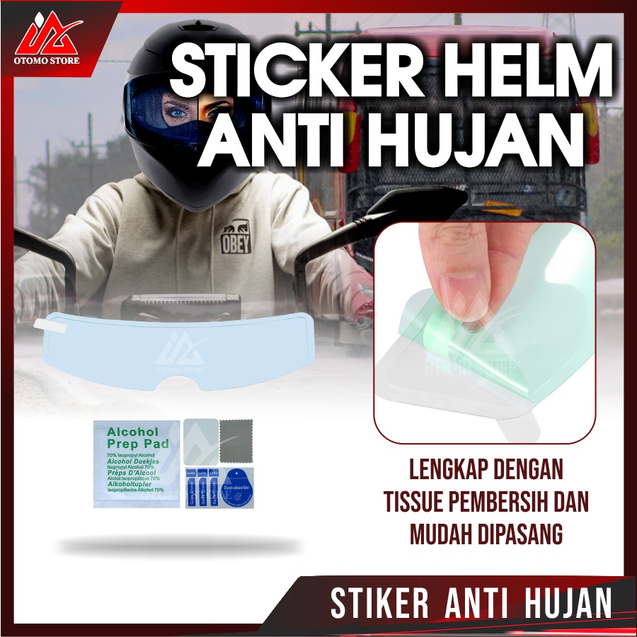 ANTI HUJAN HELM Stiker Helm  Pelindung Kaca Anti Embun Hujan Helm Motor 25x9cm Original