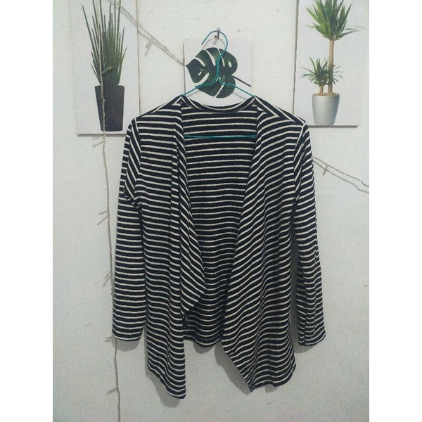 Cardigan lurik belang - belang Preloved