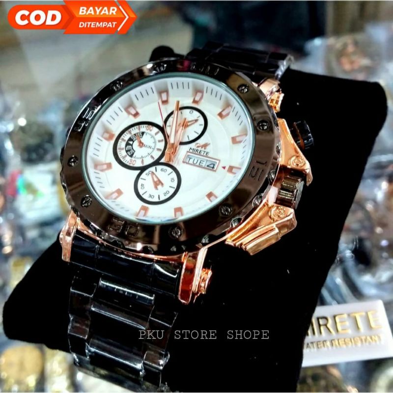 JAM MIRETE ORIGINAL JAM PRIA ANALOG TAHAN AIR FREE  BATRAI_JAM TANGAN COWOK RANTAI STAINLIS STEL JAM TANGAN PRIA WATER RESISITANT, JAM TANGAN IMPORT PRIA MODEL TERBARU_JAM TANGAN PRIA TERLARIS TAHAN AIR SILVER