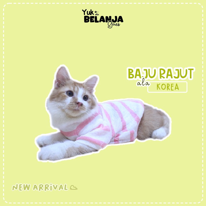 Baju Kucing Bahan Rajut Ala Korea Turtleneck Terlucu Baju Kucing anjing kelinci Lucu murah Size S-XL / Yuk Belanja Gaes!