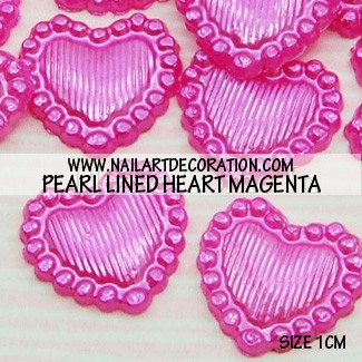 DEKORASI SLIME / CLAY / NAIL ART PEARL LINED HEART