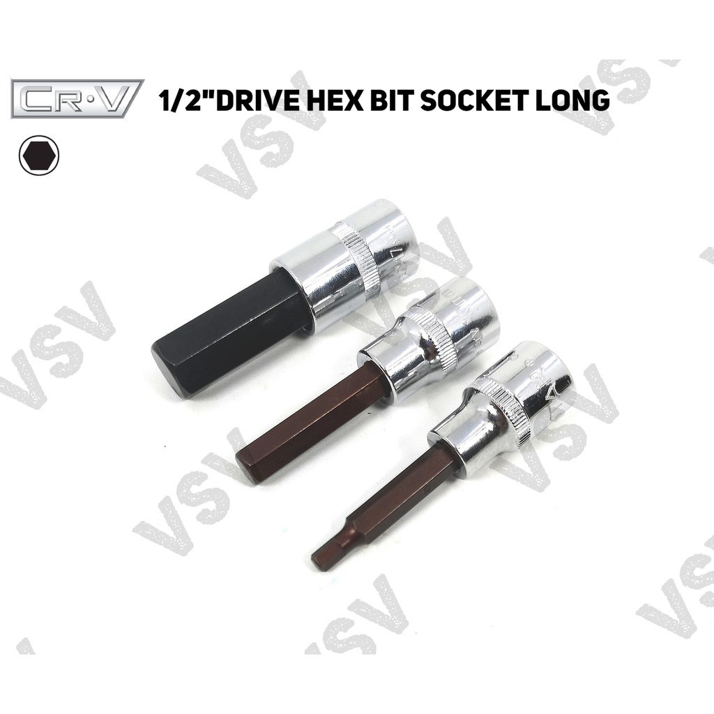 Gestar Hex Bit Socket Long 1/2&quot;Dr 17mm Kunci L Shock Sock