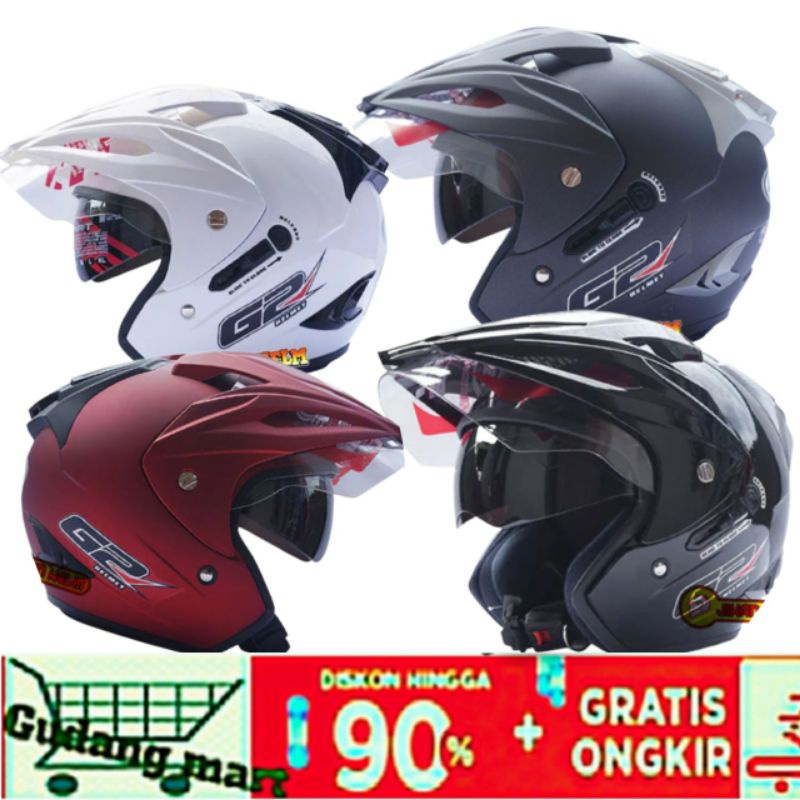 Helm G2 New Dobel Visor Helm Cowok / Helm Cewek Original G2 Helm SNI Berkualitas