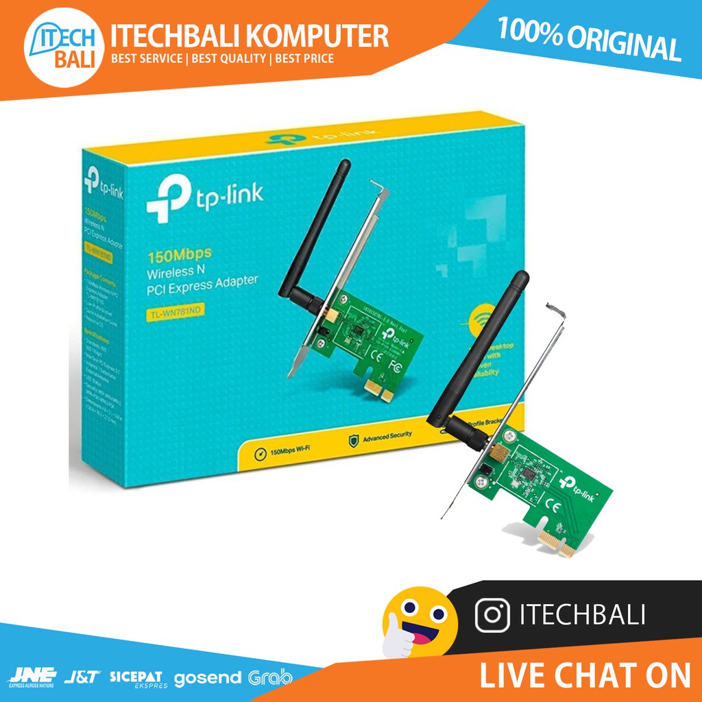 Wireless PCle Adapter TP-LINK TL-WN781ND 150Mbps Original | ITECHBALI